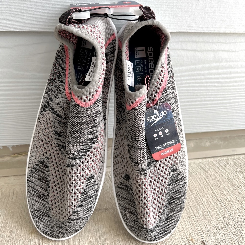 Brand new women’s Speedo water shoes that fit shoe size 9 and 10.
